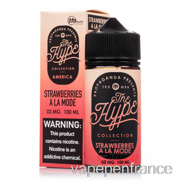 Battage Médiatique - Fraises à La Mode - E-liquides De Propagande - Stylo Vape 100 Ml 0 Mg